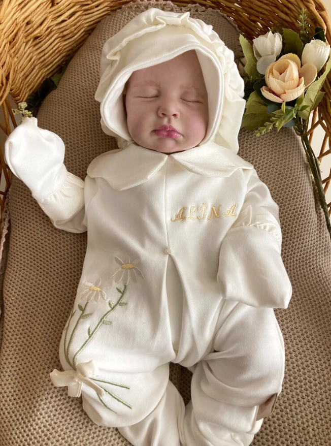 Daisy Bunch Named Newborn Romper and Hat