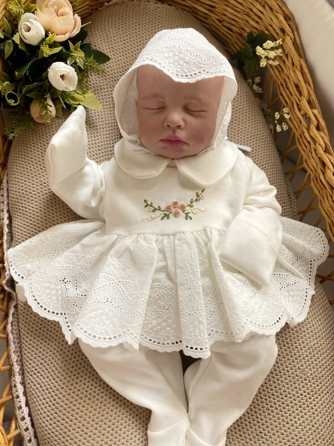 Flight Scalloped Set (Scalloped Top, Bootie Bottoms, Hat)